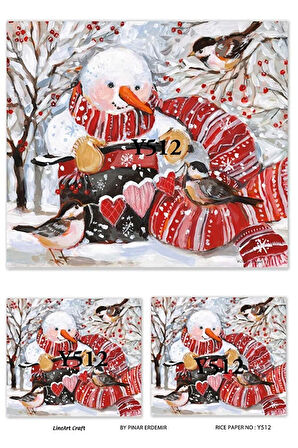 Y512 Kardan Adam Desenli Pirinç Dekopaj 30x42