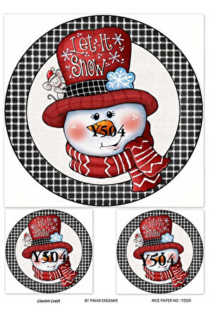 Y504 Kardan Adam, Joy, Hediye Paketi Desenli Pirinç Dekopaj 30x42