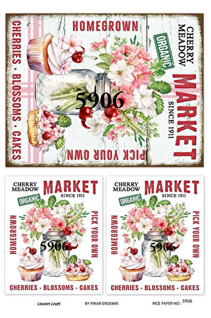 5906 Mor, Fuşya, Vazoda Çiçek Desenli Pirinç Dekopaj 30x42