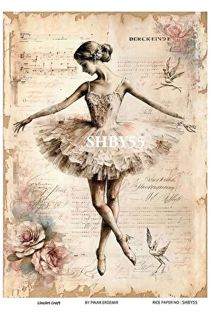 Shabby Serisi SHBY55 Shabby Chic, Çiçekler, Güller Pirinç Dekopaj 30x42