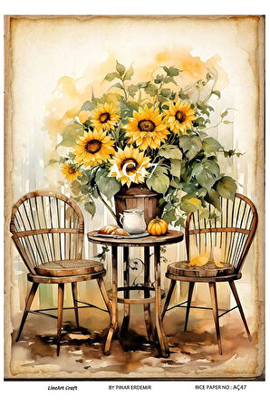 Ayçiçeği Serisi AÇ47 Ayçiçeği Pirinç Dekopaj 30x42