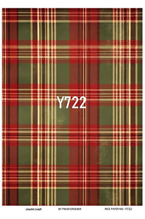 Y722 Ekose Desenli Pirinç Dekopaj 30x42