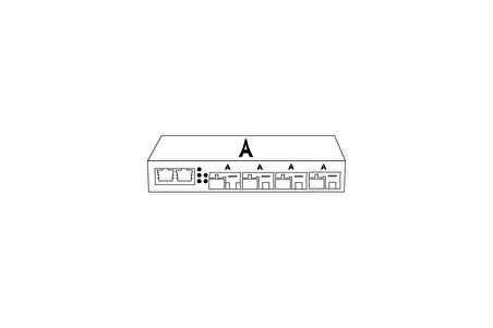 Fiber Optik 4 Port+2 Port RJ45 1000 Mbit Fiber Switch (A) 