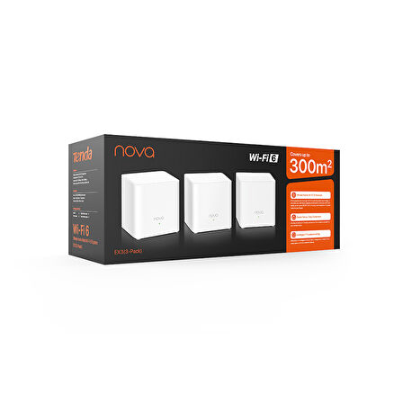 Tenda MW3 (3-Pack) AC 1200 Mbps Mesh Tüm Ev Wi-Fi Sistemi 