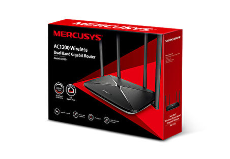 Mercusys AC12G AC1200 Kablosuz Çift Bantlı Gigabit Router Beamforming, All-in-one Router
