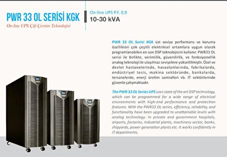 POWER ELEKTRONİK PWR33-OL 10 KVA ONLİNE UPS - TRİFAZE