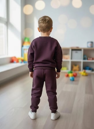 UNISEX ÇOCUK NAKIŞLI SWEAT EŞOFMAN TAKIM