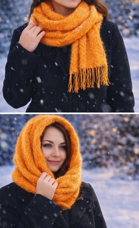 Mandaş Style El Dokuma Angora Bayan Şalı-Hardal