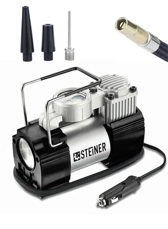 Steiner 12v Çakmaklık Girişli 150 psi Mini Hava Kompresörü Siyah
