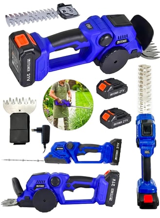 Steiner 21V 2 Ah Çift Akülü Çit Budama Makinesi Çim ve Çalı Kesme Makinesi + 2 Başlık