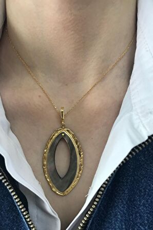 Birinci1926 925 Ayar Gümüş Mother Of Pearl Oval Sedef Kolye