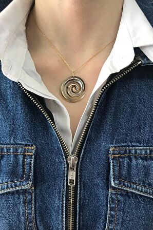 Birinci1926 925 Ayar Gümüş Mother Of Pearl Girdap Sedef Kolye