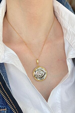 Birinci1926 925 Ayar Gümüş Mother Of Pearl Gül Sedef Kolye