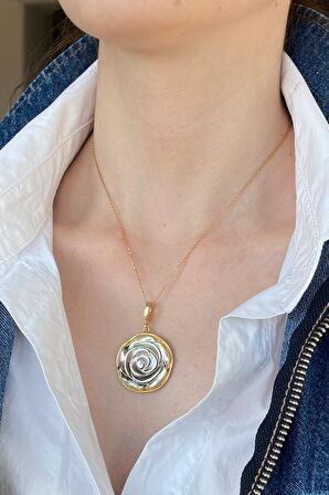 Birinci1926 925 Ayar Gümüş Mother Of Pearl Gül Sedef Kolye
