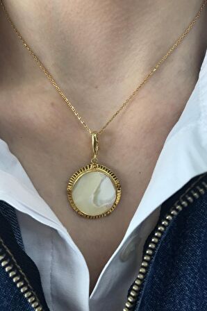 Birinci1926 925 Ayar Gümüş Mother Of Pearl Sedef Kolye