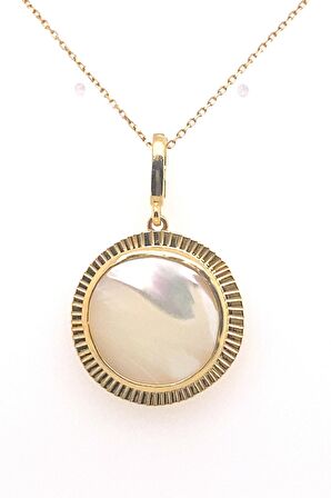 Birinci1926 925 Ayar Gümüş Mother Of Pearl Vintage Sedef Kolye