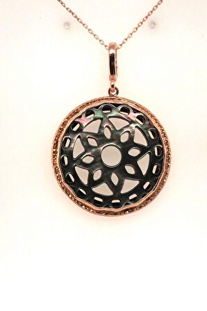 Birinci1926 925 Ayar Gümüş Mother Of Pearl Rose Sedef Kolye