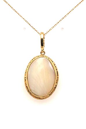 Birinci1926 925 Ayar Gümüş Mother Of Pearl Vintage Sedef Kolye