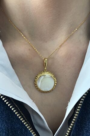 Birinci1926 925 Ayar Gümüş Mother Of Pearl Sedef Kolye