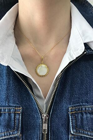 Birinci1926 925 Ayar Gümüş Mother Of Pearl Sedef Kolye