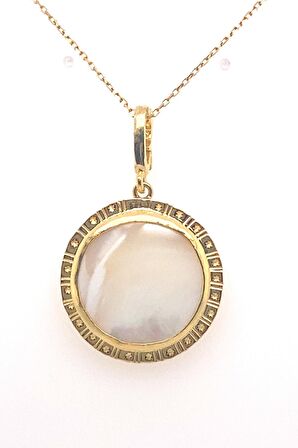 Birinci1926 925 Ayar Gümüş Mother Of Pearl Sedef Kolye