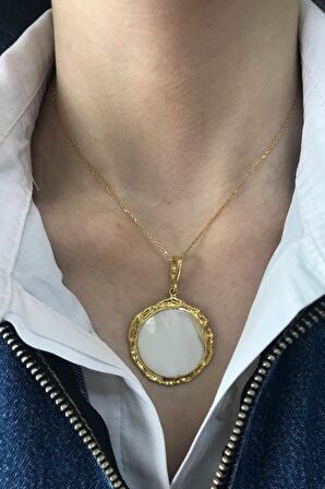Birinci1926 925 Ayar Gümüş Mother Of Pearl Vintage Sedef Kolye