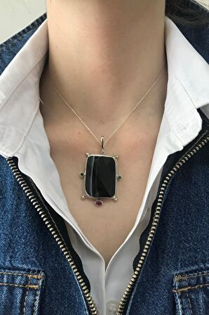 Birinci1926 925 Ayar Gümüş Mother Of Pearl Onix Kolye