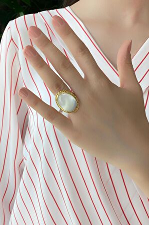 Birinci1926 925 Ayar Gümüş Mother Of Pearl İnci Kadın Yüzük