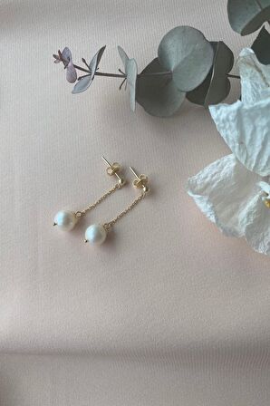 Birinci1926 925 Ayar Gümüş Kadın İnci Sallantılı Küpe
