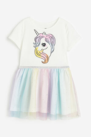 Unicorn Kız Çocuk Tüllü Elbise