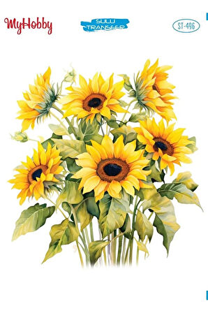 ST 496 Ayçiçeği, Günebakan Demet Sulu Transfer 25*35 cm