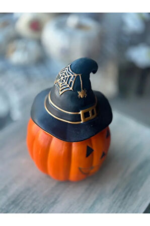 Halloween Dekorasyon, Cadılar Bayramı, Kabak Dekorasyon, Balkabağı, Pumpkin, Şapkalı Balkabağı