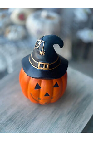 Halloween Dekorasyon, Cadılar Bayramı, Kabak Dekorasyon, Balkabağı, Pumpkin, Şapkalı Balkabağı