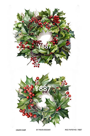 Yeniyıl Serisi Y887 Pirinç Dekopaj 30 * 42 cm