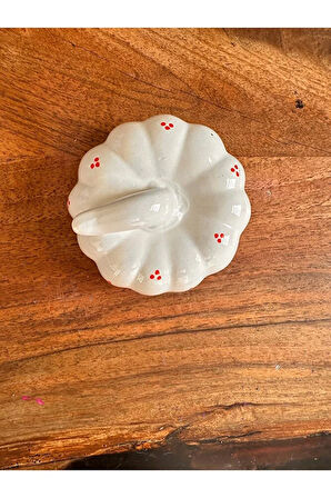 Orta ve Küçük Boy Dekoratif Kabak Set, Kalpli, Kırmızılı, El yapımı, Mutfak Dekoru, Seramik Kabak