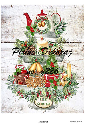 Y226 Yeniyıl Serisi, Çam Ağacı 29*42 cm Pirinç Dekopaj