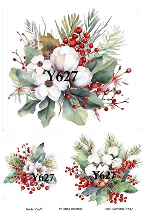 Y627 Yeniyıl Serisi Çiçek 29*42 cm Pirinç Dekopaj