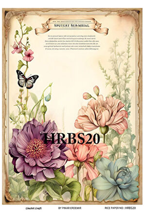 HRBS20 Vintage Çiçekler 29*42 cm Pirinç Dekopaj