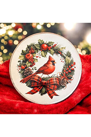 Dekoratif Yeniyıl Sunumluk, Kızılgerdan Desenli Sunumluk