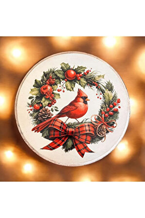 Dekoratif Yeniyıl Sunumluk, Kızılgerdan Desenli Sunumluk