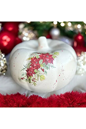 Dekoratif Seramik Kabak, Yeniyıl, Yılbaşı Dekor, Hediyelik, Kokina