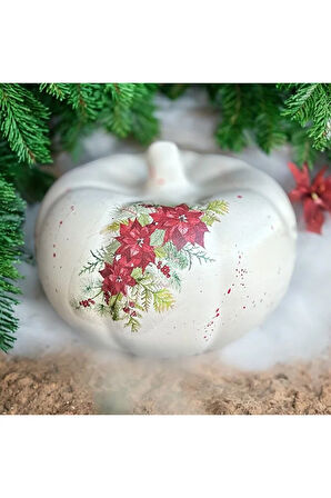 Dekoratif Seramik Kabak, Yeniyıl, Yılbaşı Dekor, Hediyelik, Kokina