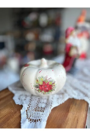 Dekoratif Seramik Kabak, Yeniyıl, Yılbaşı Dekor, Hediyelik, Kokina