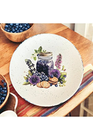 Yabanmersini, Blueberry, 18 cm Duvar Tabağı, Dekorasyon, Mutfak, Balkon