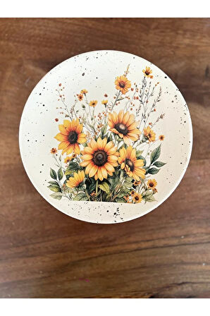 Ayçiçeği, Günebakan, Sun Flower 18 cm Duvar Tabağı, Dekorasyon, Mutfak, Balkon