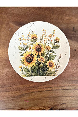Ayçiçeği, Günebakan, Sun Flower 18 cm Duvar Tabağı, Dekorasyon, Mutfak, Balkon