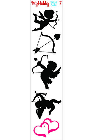 Sevgililer Gününe Özel Sulu Transfer, Aşk, Sevgi, Hobi 6*25 cm, 4'lü Set