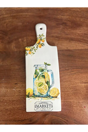 Limon Desenli Dekoratif Sunumluk, Duvar Süsü, 30*15 cm, Seramik, El yapımı