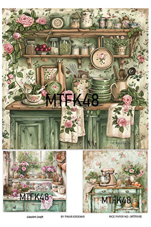 MTFK48 Mutfak Desenli 30*42 cm Pirinç Dekopaj