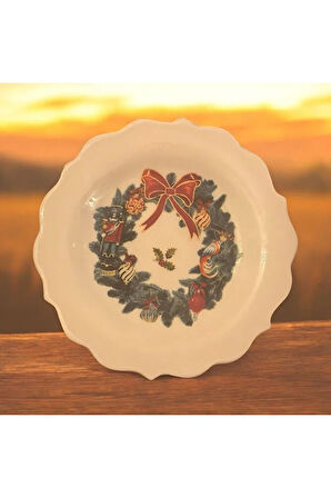 Yeniyıl, Çelenk, Kurşun Asker Desenli Duvar Tabağı, Duvar Dekorasyon, Seramik Tabak